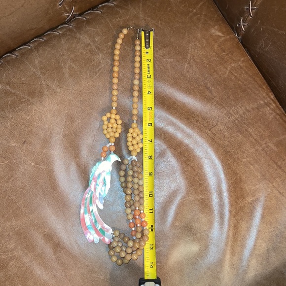 Pastel Tropical Bird Beaded Multi-Strand Necklace Retro Beach Style - Picture 12 of 13